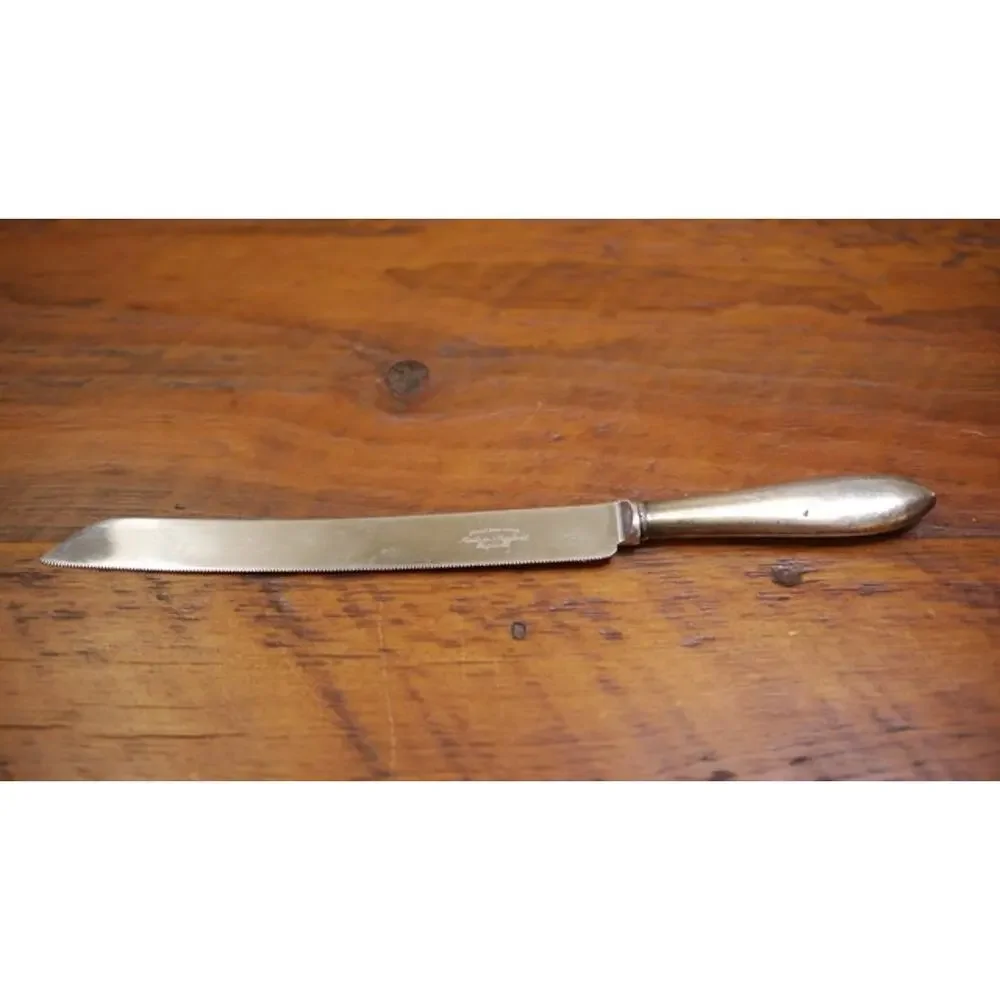 Antique Vtg Sheffield England Stainless & Sterling 925 Silver Wedding Cake Knife